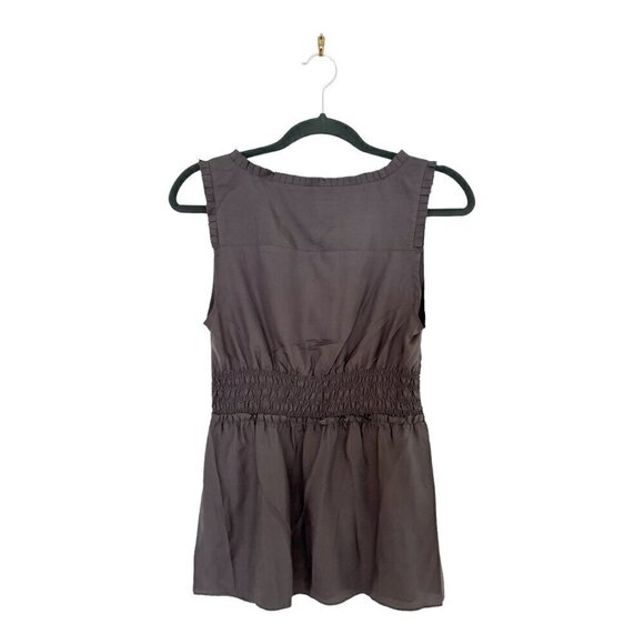 Banana Republic Silk Sleeveless Empire Waist Gray Tank Top NWT - Picture 2 of 6